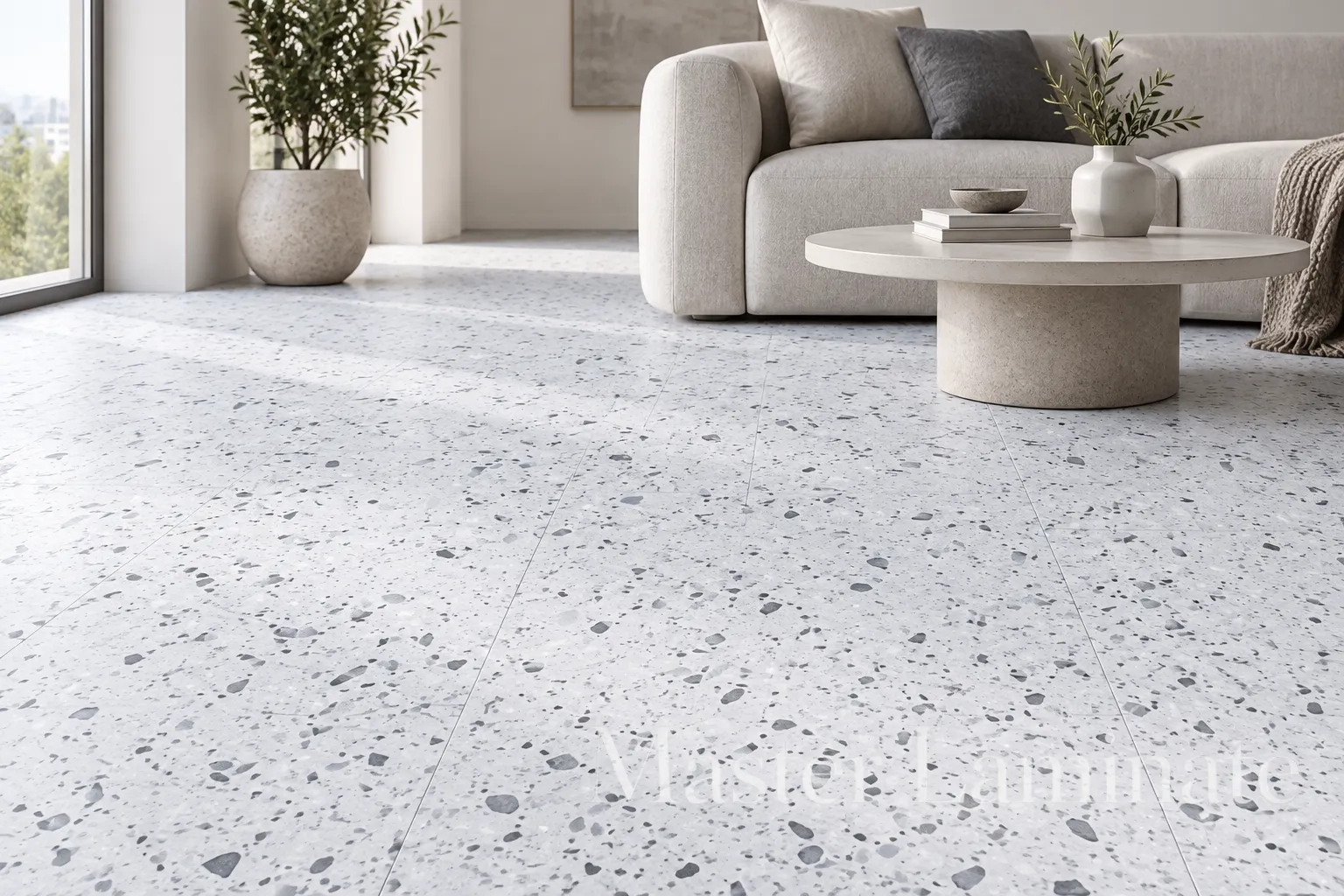 LVT Ламинат Fargo Stone 2.5/42 4V 101-2 Терраццо Гранж 606x303