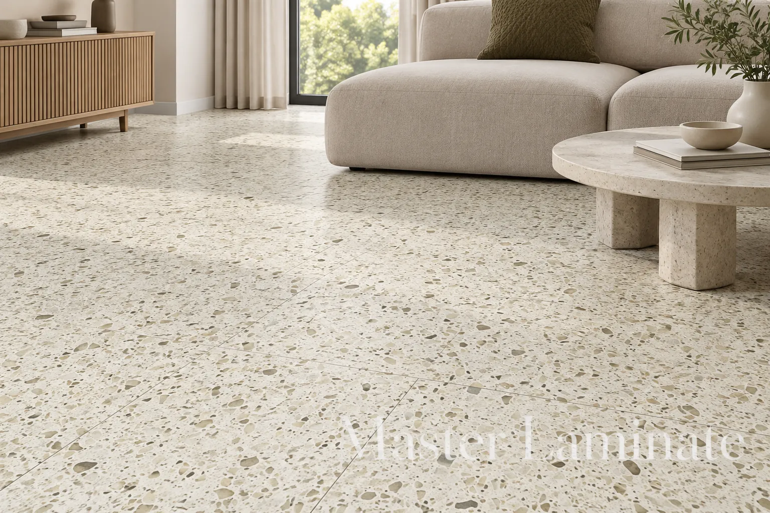 LVT Ламинат Fargo Stone 2.5/42 4V 101-3 Терраццо Бежевый 606x303