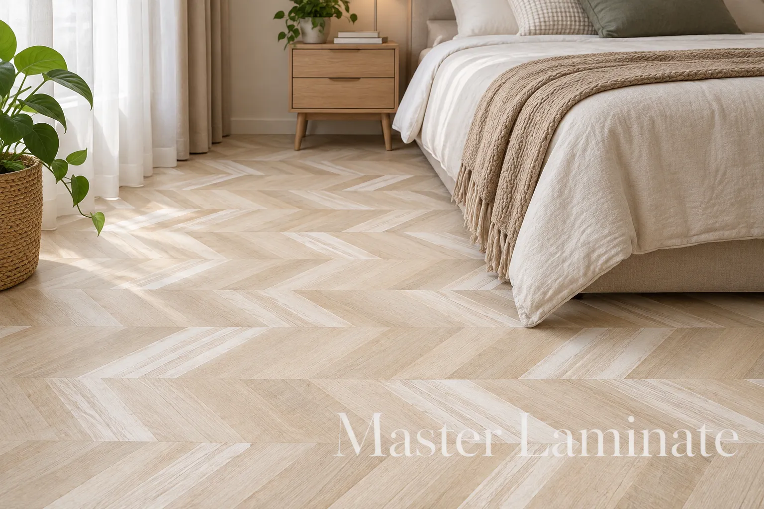 Пробковое покрытие Corkstyle Chevron Creme Замковое 1235x305x10