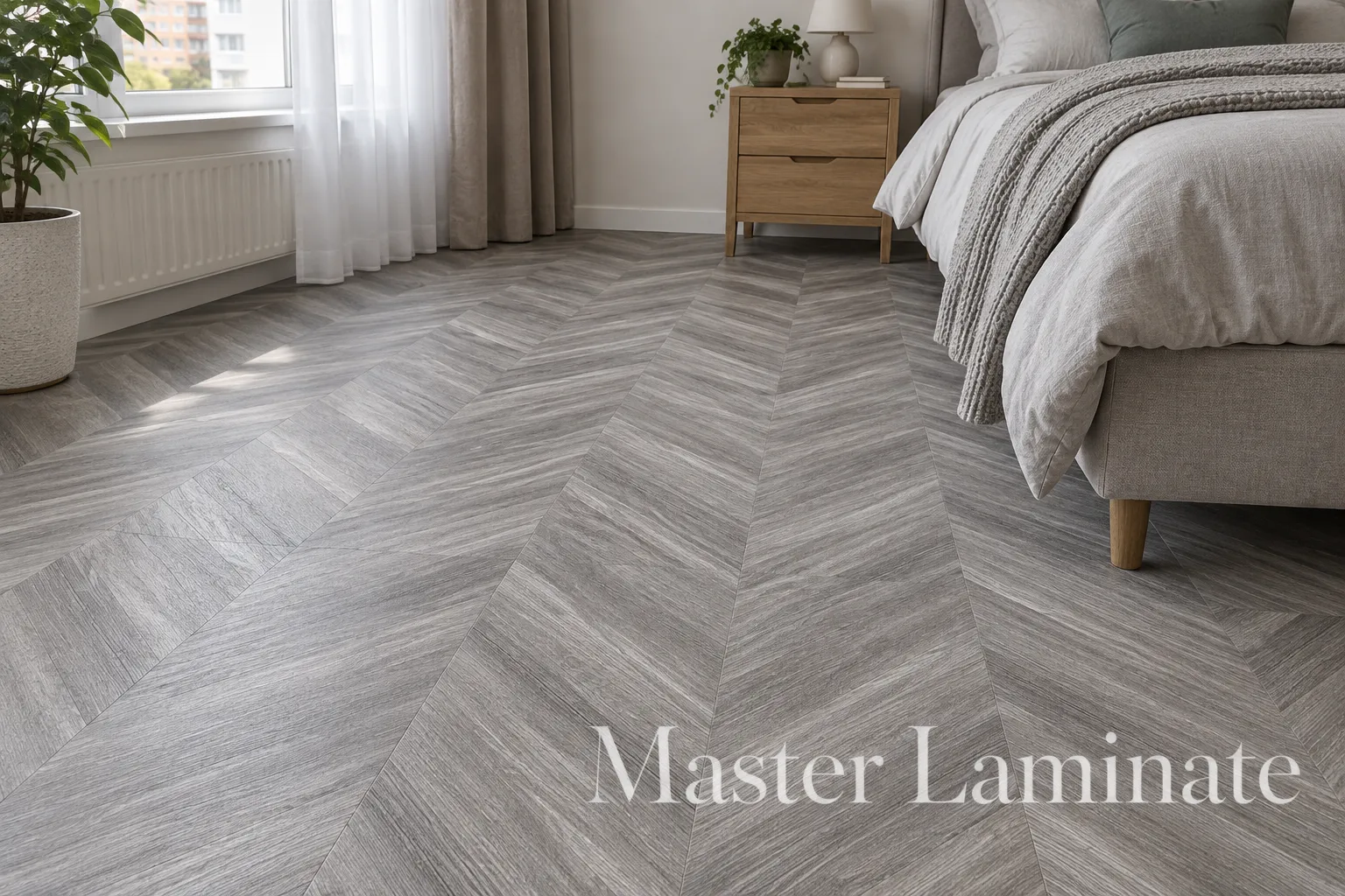 Пробковое покрытие Corkstyle Chevron Silver Замковое 1235x305x10