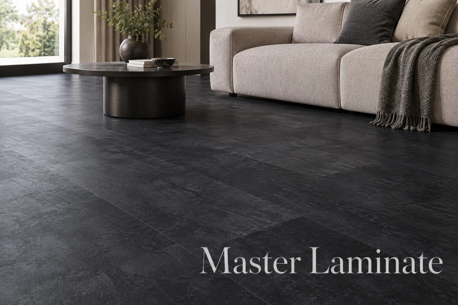 LVT Ламинат Vinilam Ceramo Stone Glue 2.5/42 4V 61607 Сланцевый Черный 950x475