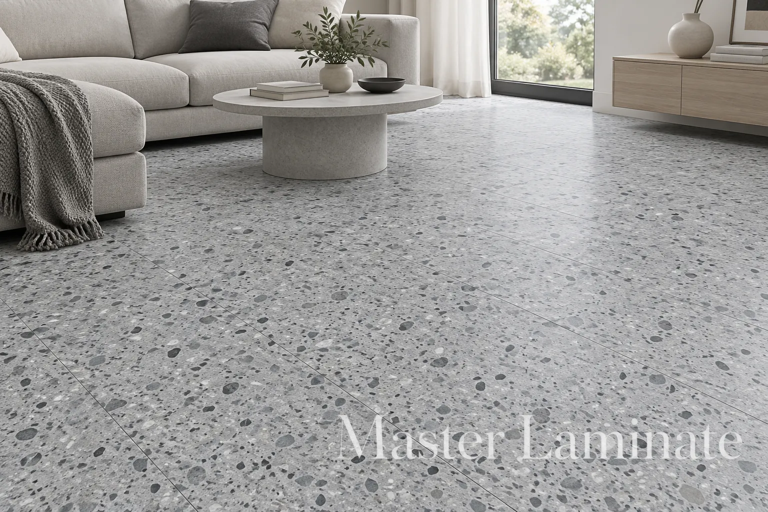 LVT Ламинат Fargo Stone 2.5/42 4V 6949-1 Терраццо Холодный 606x303