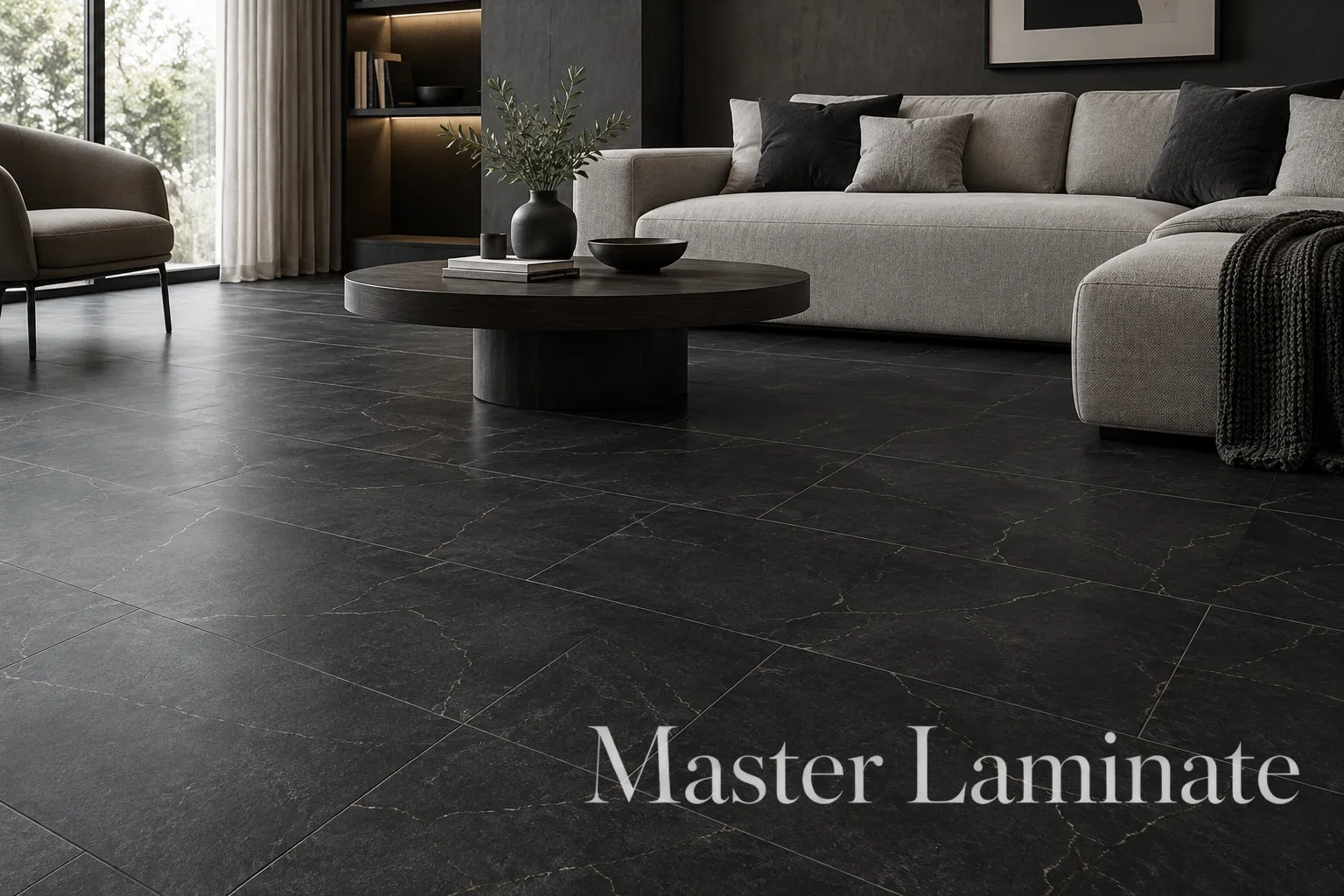 LVT Ламинат Vinilam Allure Stone Glue 2.5/42 4V 88809 Вулканический Черный 914x457