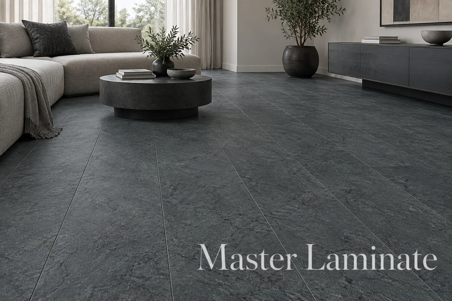SPC Ламинат Dolce Flooring Pietra 4/43 DF-108 Бетон Неро 610x305