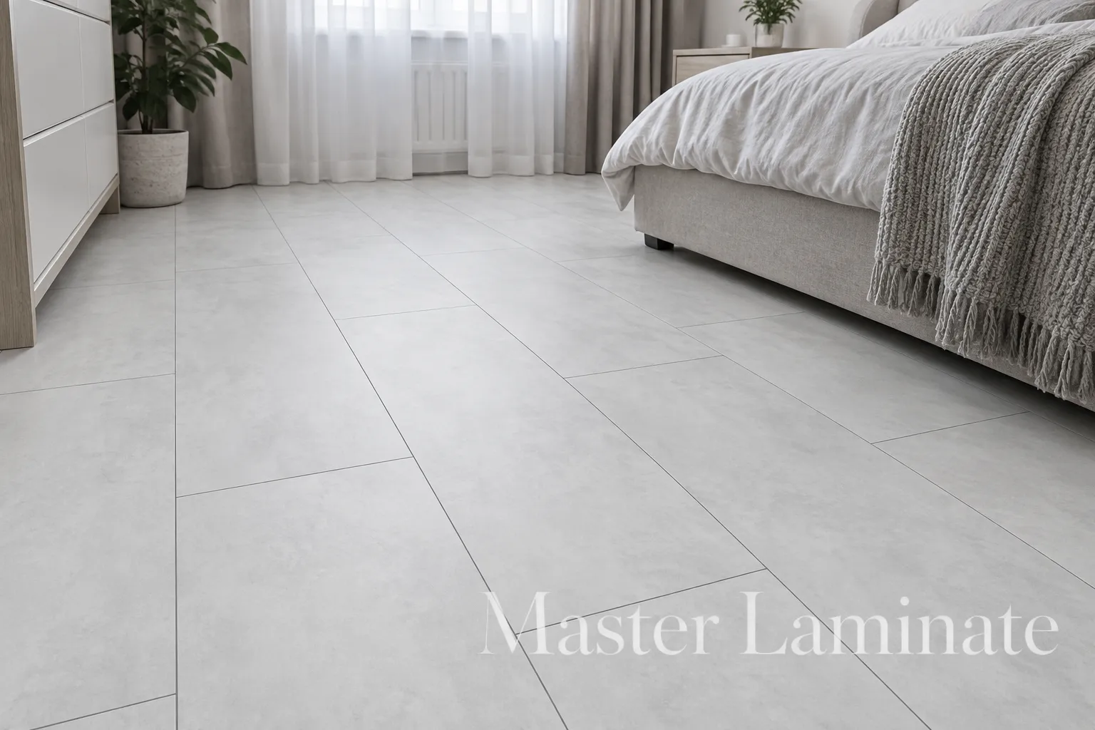 Ламинат Alpine Floor Stone Mood 12/34 4V LF402-06 Белый бетон (Concrete Bianco) 600x298