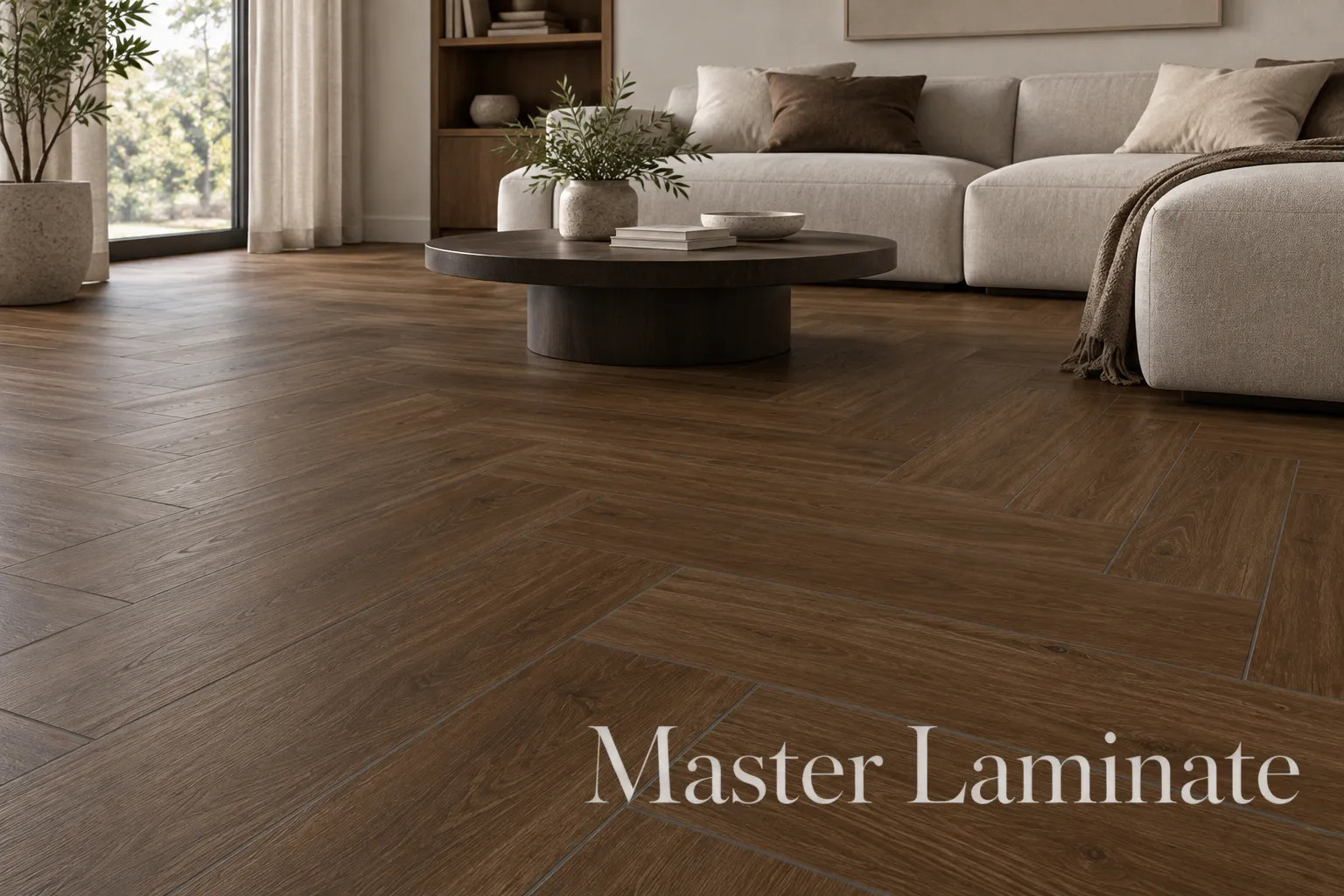 SPC Ламинат Falquon The Floor Herringbone 6/33 4V P6005-HB Marrone Oak 740x148